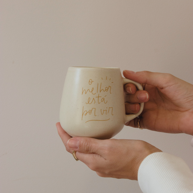 Caneca Bojuda Porcelana - Baunilha