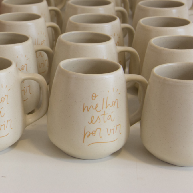 Caneca Bojuda Porcelana - Baunilha