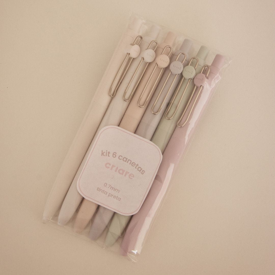 Kit 6 canetas Uniball Zento