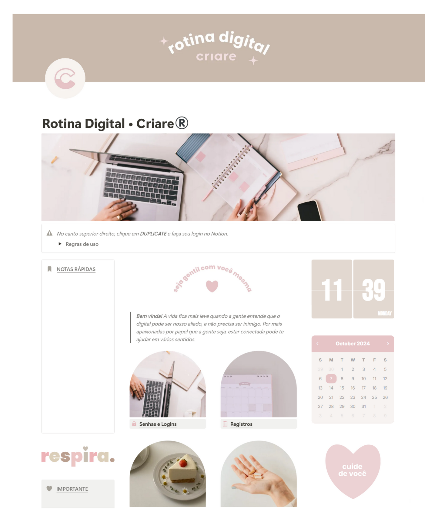 Template - Minha Rotina Digital