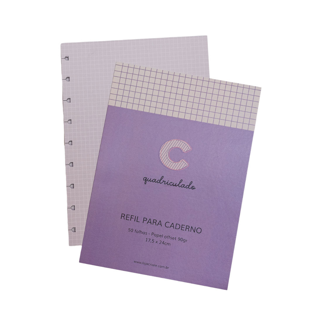 Refil quadriculado para caderno