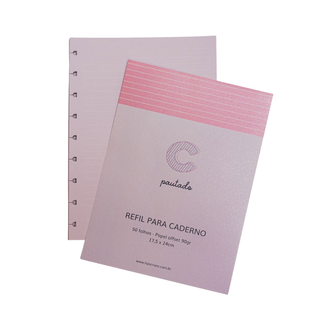 Refil rosa para caderno