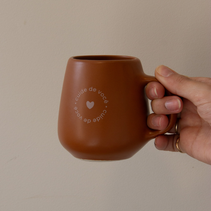 Caneca Bojuda Porcelana - Chocolate