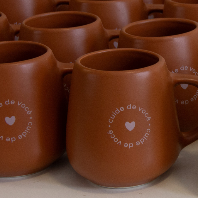 Caneca Bojuda Porcelana - Chocolate