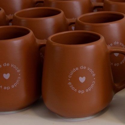 Caneca Bojuda Porcelana - Chocolate