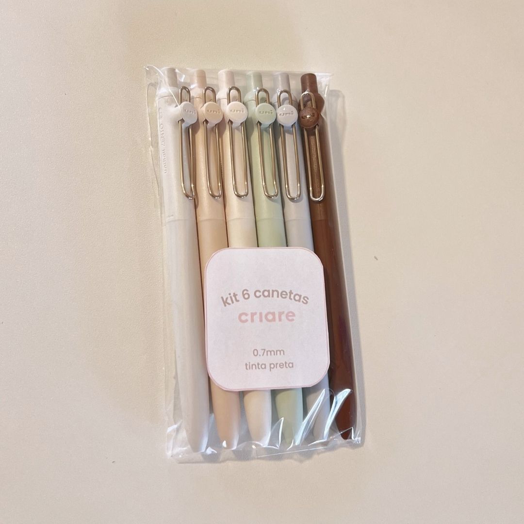 Kit 6 canetas Uniball Zento