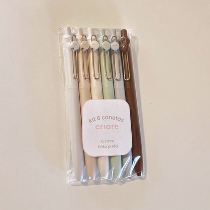 Kit 6 canetas Uniball Zento